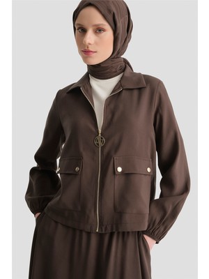 Armine Basic Ceketli Takım Kahve