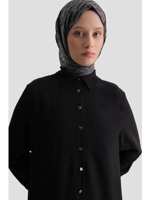 Armine Logolu Uzun Tunik Siyah