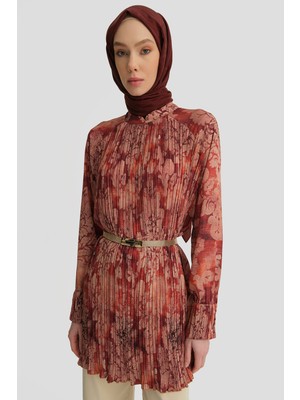 Armine Desenli Tunik Bordo