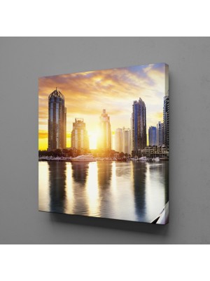 Technopa DÜNYANIN ÜNLÜ ŞEHİRLERİ EVLERİ KANVAS TABLO - 25x25cm