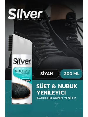 Silver Süet ve Nubuk Yenileyici Sprey Boya Su Itici Etkili Siyah 200ML