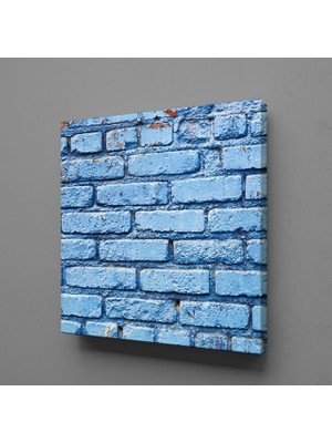 Technopa MAVİ DUVAR TAŞLARI KANVAS TABLO - 60x60cm