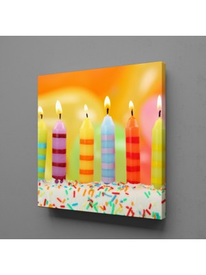 Technopa RENKLİ PASTA MUMLARI KANVAS TABLO - 60x60cm
