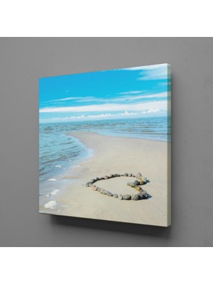 Technopa TAŞLARLA KALP KANVAS TABLO - 60x60cm