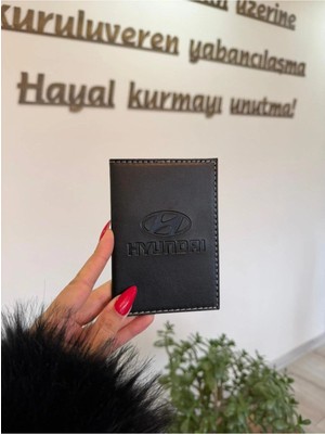 Efe Deri Hyundai Deri Dikişli Araç Ruhsat Kılıfı Kabı Oto Ruhsatlık Araba Ruhsat Koruyucu
