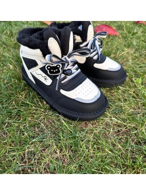 Marco Kids Kız Çocuk Yarım Bot  Siyah-Beyaz