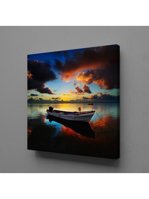 Technopa SAHİLDE KAYIK KANVAS TABLO - 90x90cm