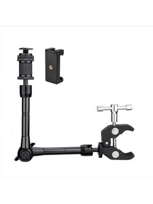 Tianya 11" Inç Magic Arm Sihirli Kol + Super Crab Clamp Kelepçe + Telefon Tutucu