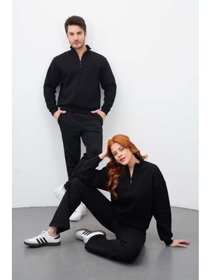 Sevgili Kombin 4 ‘lü Kadın&erkek Siyah Sweatshirt Pantolon Alt-Üst Takım