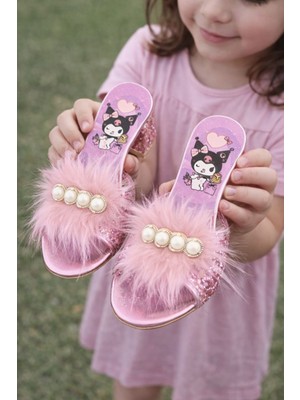 Surpie Shoes Kız Çocuk Karakterli Terlik, Çocuk Topuklu Terlik