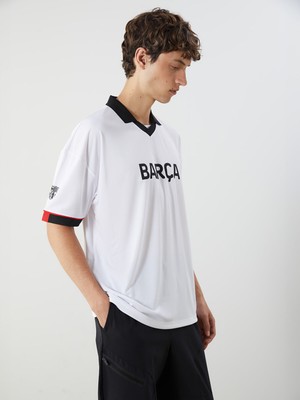 Lc Waikiki Yeni Sezon Polo Yaka Barcelona Baskılı Erkek Taraftar Tişört
