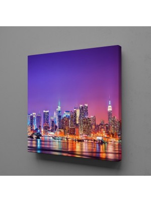 Technopa RENGARENK ŞEHİR KANVAS TABLO - 25x25cm