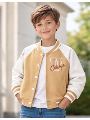 Organickid Gamer Çocuk Bej Kolej Ceket