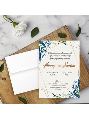 Seyhan Davetiye Beyaz Zarflı Davetiye Düğün - Nişan - Kına - Nikah (500ADET)