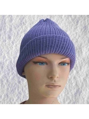 Sylar El Örgüsü Doğal Yün ve Akrilik Karışımlı Sıcacık Kış Beresi Mor Renk