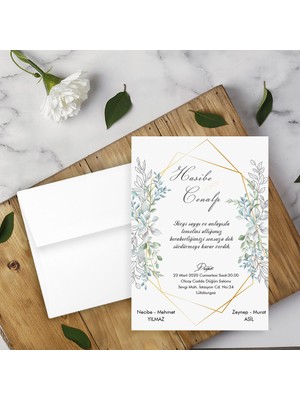 Seyhan Davetiye Beyaz Zarflı Davetiye Düğün - Nişan - Kına - Nikah (500ADET)