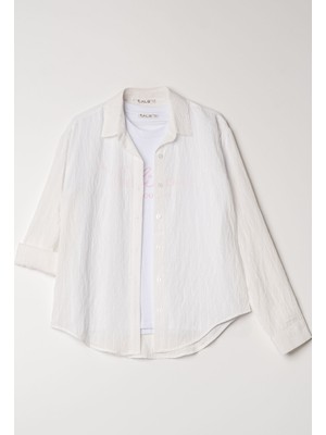 Alg KIZ ÇOCUK DOKUMA GÖMLEK TİŞÖRT 2'Lİ TAKIM