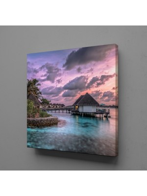 Technopa MAVİ DENİZ ÜZERİNE BULUTLAR KANVAS TABLO - 25x25cm