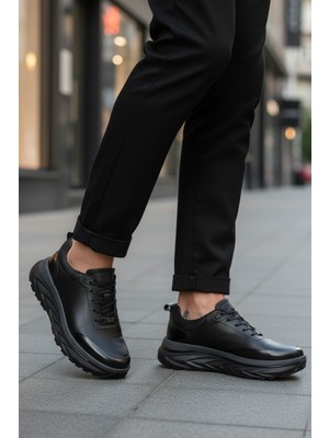 Marcomen 152-22390 Hakiki Deri Siyah Erkek Günlük Ayakkabı