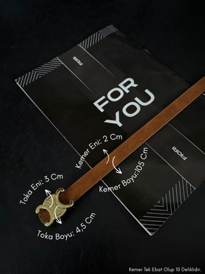 Fiori 2 Cm Yazılı Tokalı Kadın Pantolon Kemeri, Ceket Kemeri, Elbise Kemeri, Gömlek Kemeri