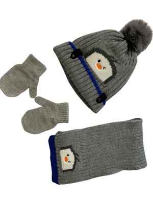 Linotti 1-3 Yaş Erkek Çocuk Bere Atkı Eldiven Takımı – Içi Polar Astarlı