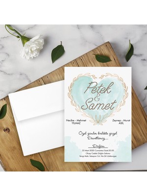 Seyhan Davetiye Beyaz Zarflı Davetiye Düğün - Nişan - Kına - Nikah (500ADET)