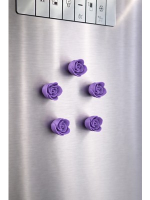 Ovis Outdoor 5'li Gül Magneti Buzdolabı Magneti Buzdolabı Süsü Mıknatıslı Dekoratif Renkli Hediyelik Çiçekli