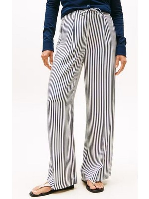 Tommy Hilfiger WW0WW45890 Vis Twill Wide Leg Kadın Pantolon