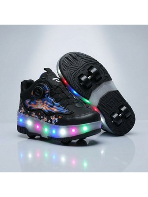 BURUNİ LED Patenli Işıklı Ayakkabı | Tekerlekli Spor Ayakkabı Çocuk | LED Kaykay Ayakkabı | Çocuk Pateni