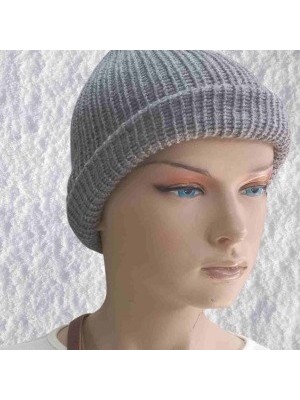 Sylar El Örgüsü Doğal Yün ve Akrilik Karışımlı Sıcacık Kış Beresi Gri Renk