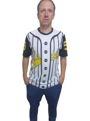 Sylar Erkek T-Shirt 59 Numara Baskılı Sarı (Kesik Elyaf Kumaş)