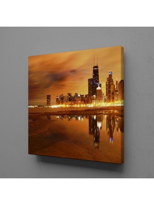 Technopa IŞIKLI ŞEHİR MANZARASI KANVAS TABLO - 150x150cm
