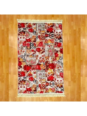 Mevlana Bazaar Floral Motifli Karma Desenli 120 x 180 Dijital Baskı Halı