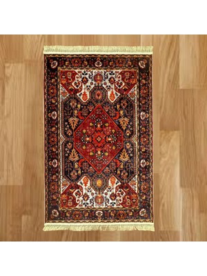 Mevlana Bazaar Madalyonlu Etnik Desenli 120 x 180 cm Dijital Baskı Halı