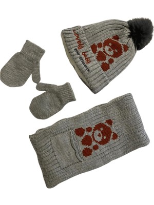 Linotti 1-3 Yaş Erkek Çocuk Bere Atkı Eldiven Takımı – Içi Polar Astarlı