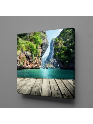 Technopa İSKELE DOĞA DENİZ MANZARASI KANVAS TABLO - 130x130cm