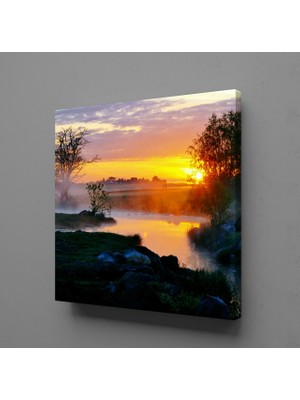 Technopa GÜN BATIMI DENİZ DOĞA KANVAS TABLO - 120x120cm