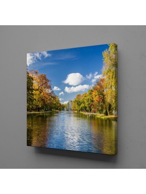 Technopa GÖL VE AĞAÇLAR KANVAS TABLO - 80x80cm