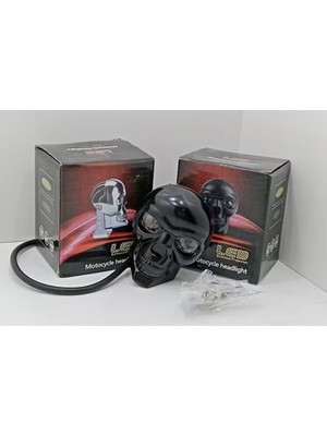 LED Motosiklet Aydınlatma Sis Lambası Skull Tasarımlı 3 Modlu 12V-24V Yüksek Performanslı Far