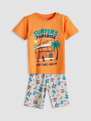 Lc Waikiki Yeni Sezon Baskılı Erkek Çocuk Şortlu Pijama Takımı