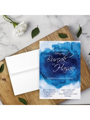 Seyhan Davetiye Beyaz Zarflı Davetiye Düğün - Nişan - Kına - Nikah (500ADET)