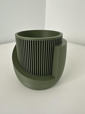 Omeyva Dekoratif Japandi Akıllı Çiftli Saksı Çiçek Kaktüs Bitki Yetiştirme Saksısı-11 Cm.-Çam Yeşili