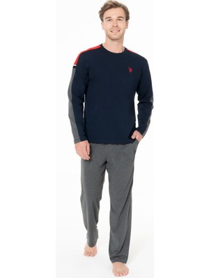 U.S. Polo Assn. U.s Polo Assn. 18957 Erkek Uzun Kollu Bisiklet Yaka Pijama Takımı S26957