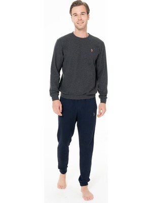 U.S. Polo Assn. U.s Polo Assn. Erkek Uzun Kollu Bisiklet Yaka Paçası Bantlı Rahat Ev Giyim S26995