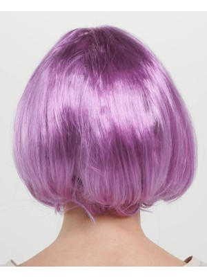 Meks Düz Kesim Küt Parti Peruğu Rose Pembe