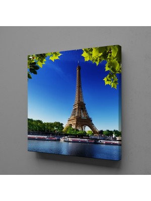 Technopa DENİZ KENARINDA EYFEL KULESİ KANVAS TABLO - 130x130cm