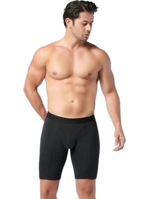 Gümüş 4074  3'lü Erkek Likralı Uzun Boxer