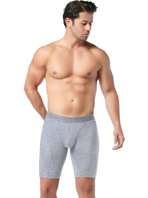 Gümüş 4074  3'lü Erkek Likralı Uzun Boxer