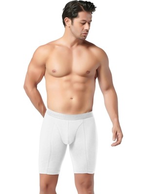 Gümüş 4074 6'lı Erkek Likralı Uzun Boxer