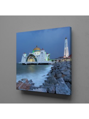 Technopa DENİZ KENARINDA CAMİ KANVAS TABLO - 25x25cm